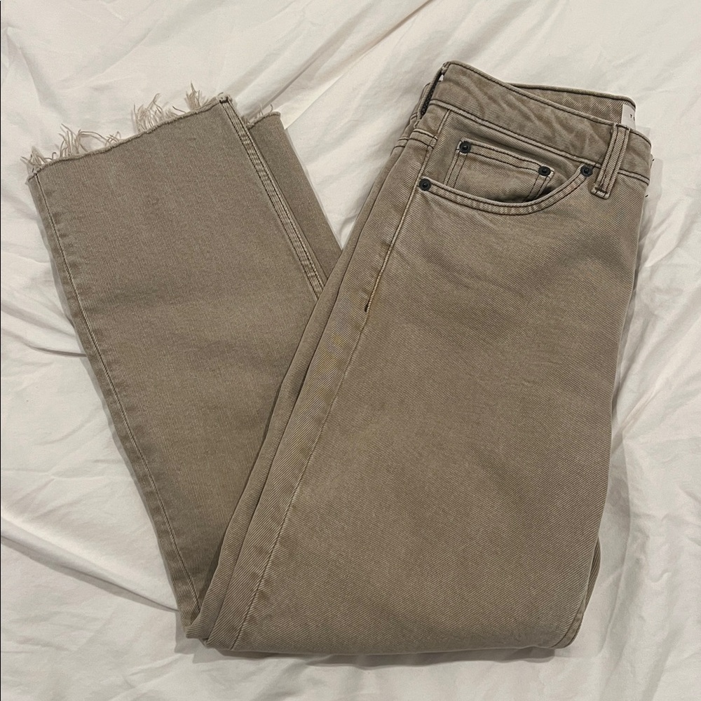 Topshop Women’s Straight Leg Jeans Tan Size 28 NWOT